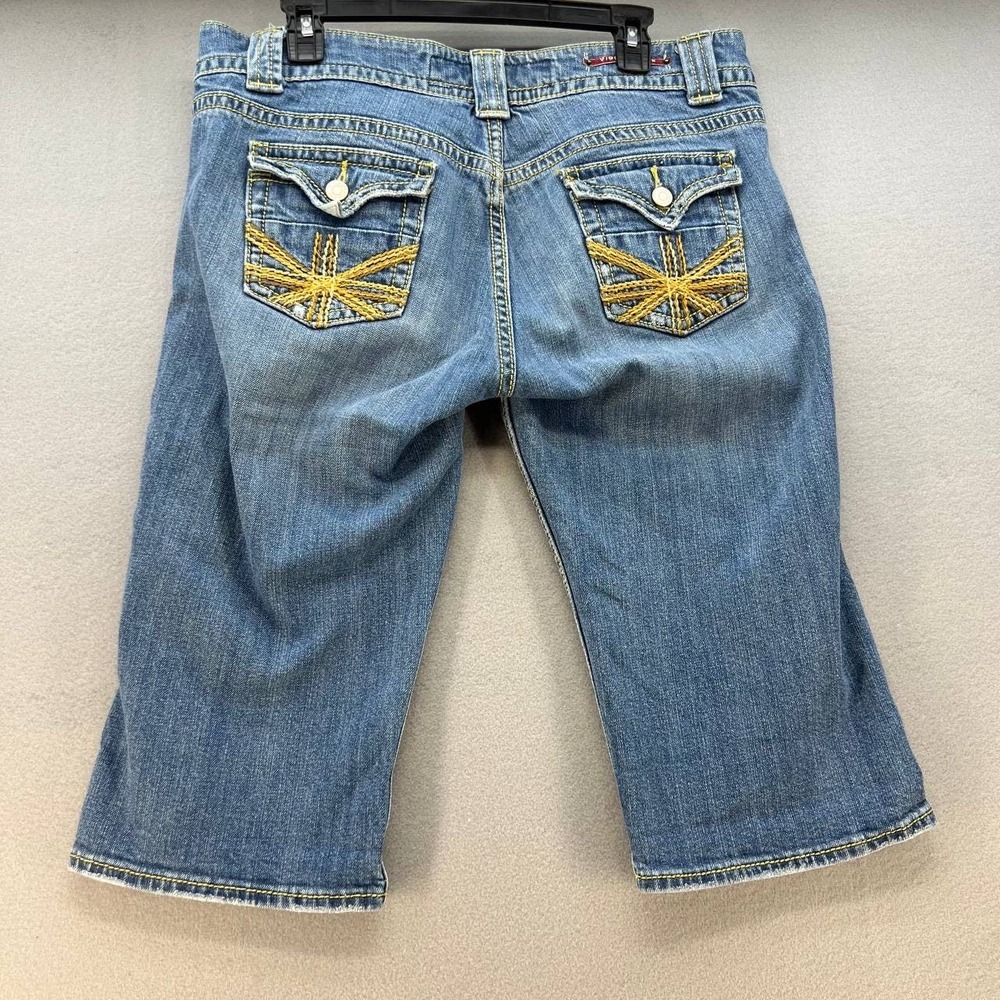 Vigoss Women's Denim Shorts Size 13/14 Embroidered Button Flap Pockets - Picture 9 of 13